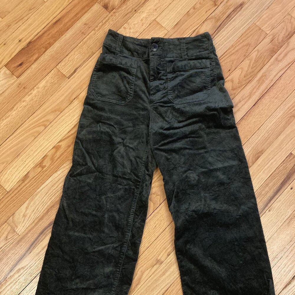 Anthropologie Maeve Colette Crop Moss Green Corduroy Pants